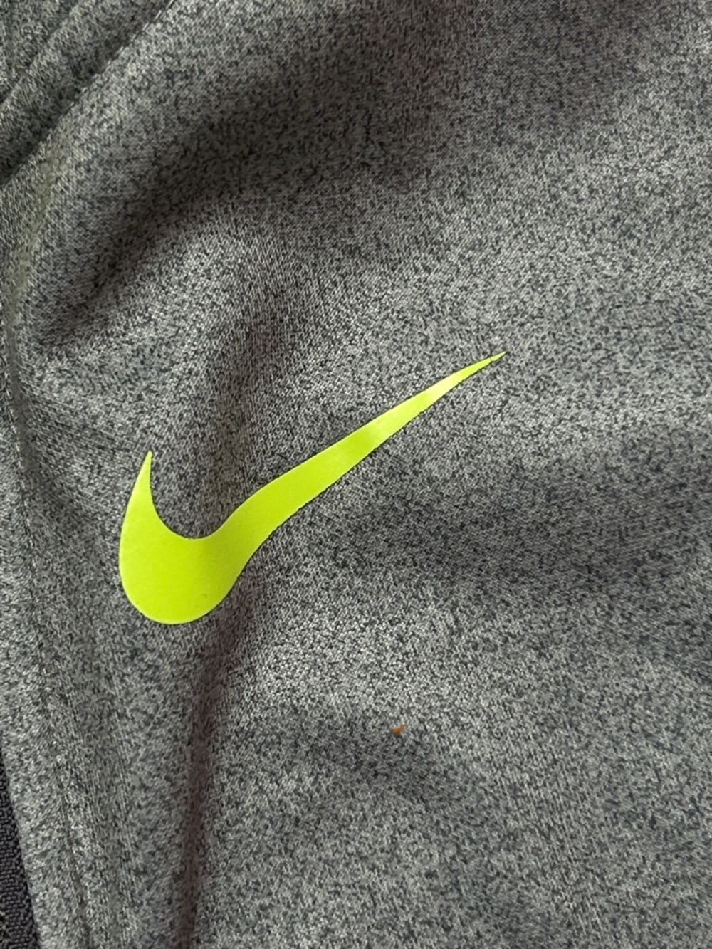 Nike Gray Hoodie with Neon Lime Swoosh - Picture 2 of 2